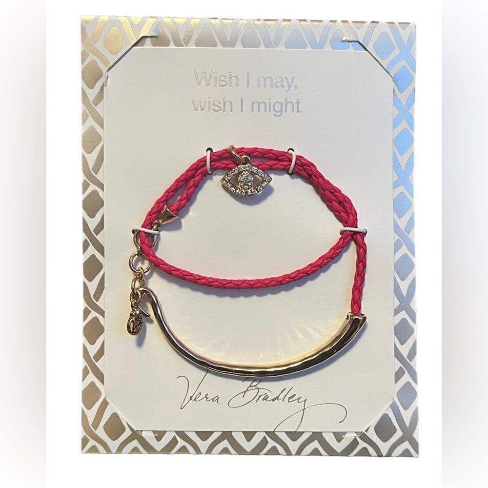 NWT Vera Bradley Wish I May Wish I Might Rhinestone Evil Eye Wrap Bracelet